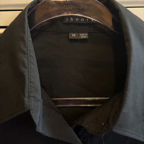 Theory Black Button Down Short Sleeve Shirt - Picture 4 of 5